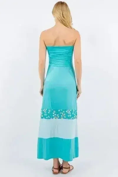 Plus Size Color Block Maxi Dress – Striking Tube Top Design | Femstylo