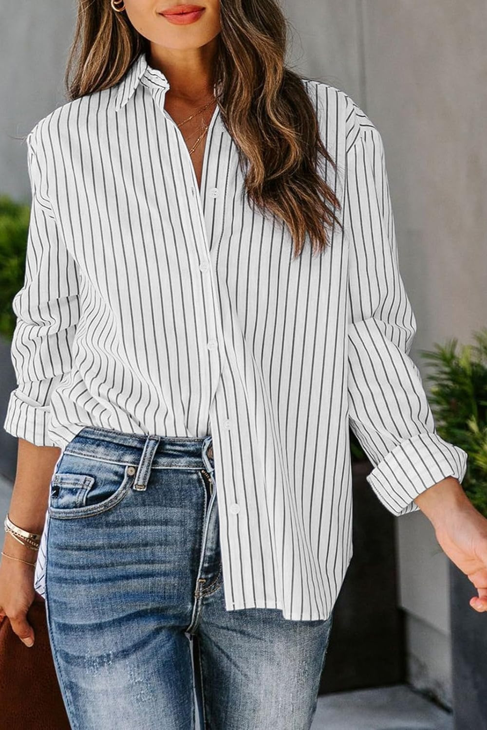 Striped Button-Down Shirt