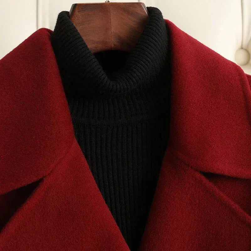 Autumn & Winter Temperament Korean Wool Coat for Women – Elegant &