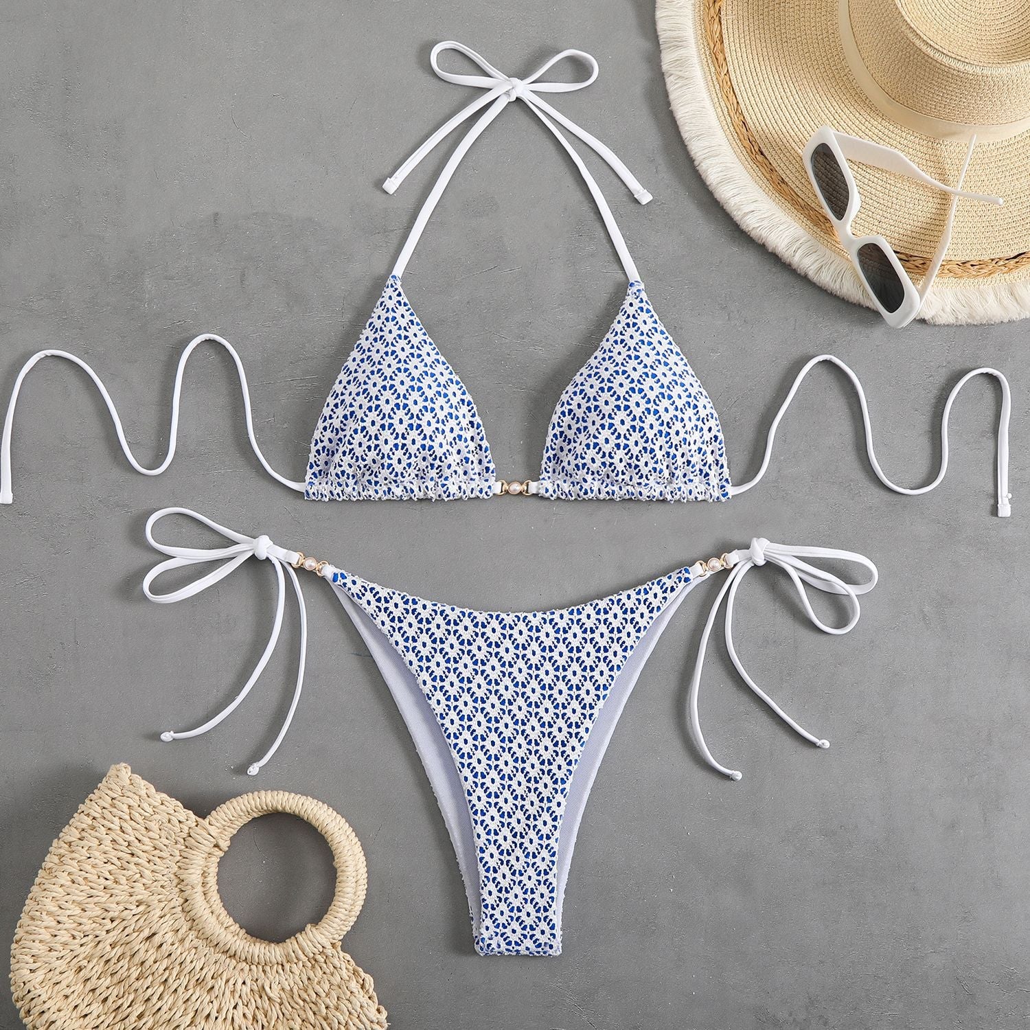 Bikini Sexy Lace up Swimsuit Women High Grade Split Swimsuit