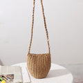 Cute Straw Bag Women Single Shoulder Crossbody Shell Straw Bag Woven Bag All Match Seaside Vacation Beach Bag
