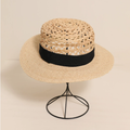 Lafite Cap Hollow Out Cutout Flat Top Sun Hat Summer Hand Woven Straw Hat All Match Travel Vacation Beach Hat