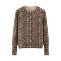 Fall Women Clothing Stylish Simple round Neck Button Decoration Cardigan