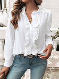 Lace Detail Button-Up Shirt