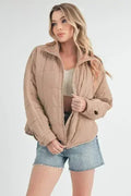 Aemi + Co Quilted Zip Up Puffer Jacket
