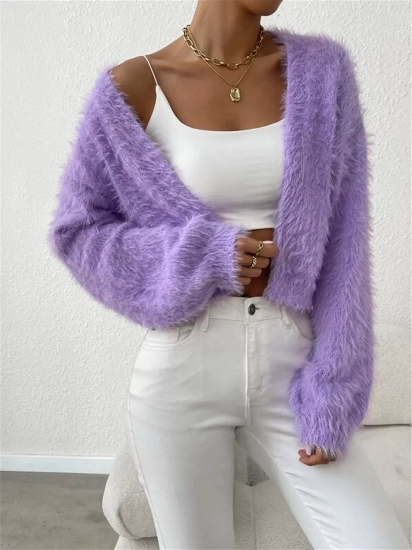 Open Front Long Sleeve Cardigan