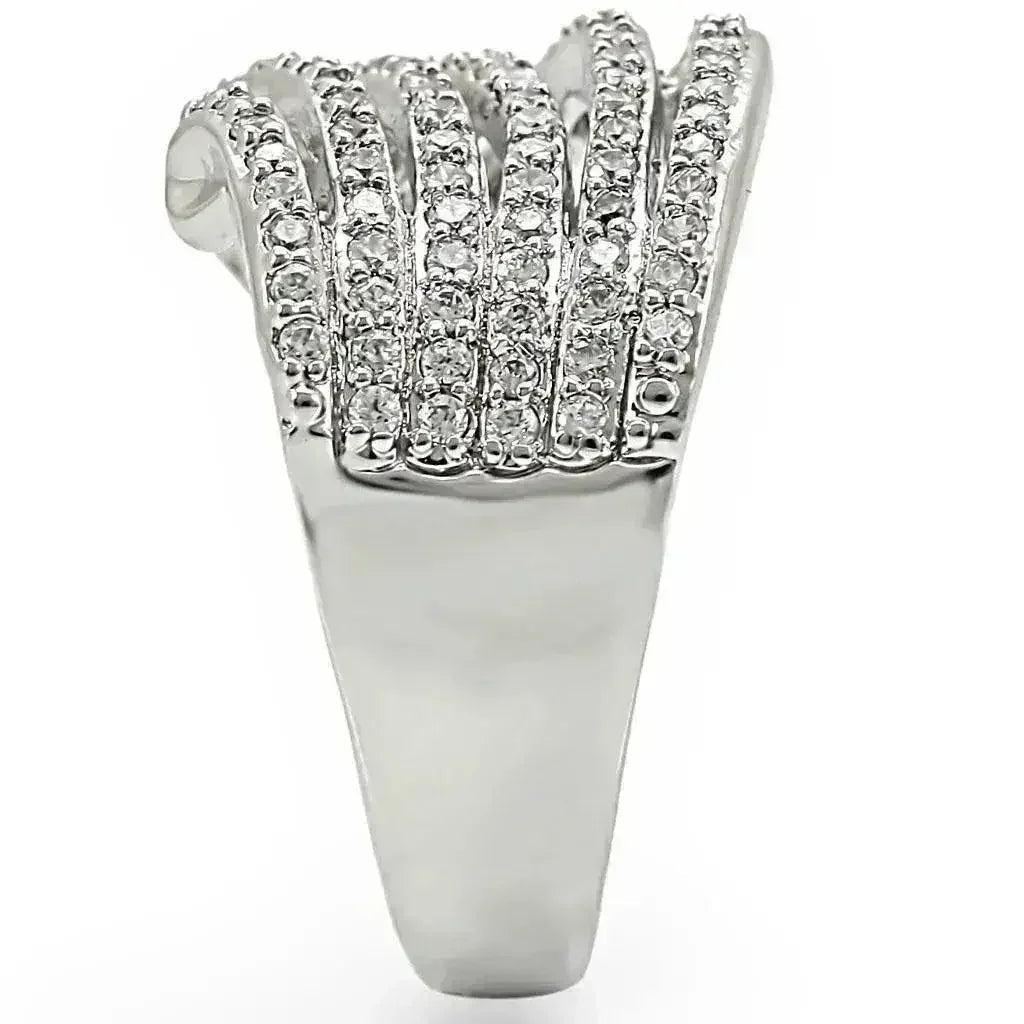 1W018 Rhodium Brass Ring – AAA CZ Stone (9.20g) | Hypoallergenic