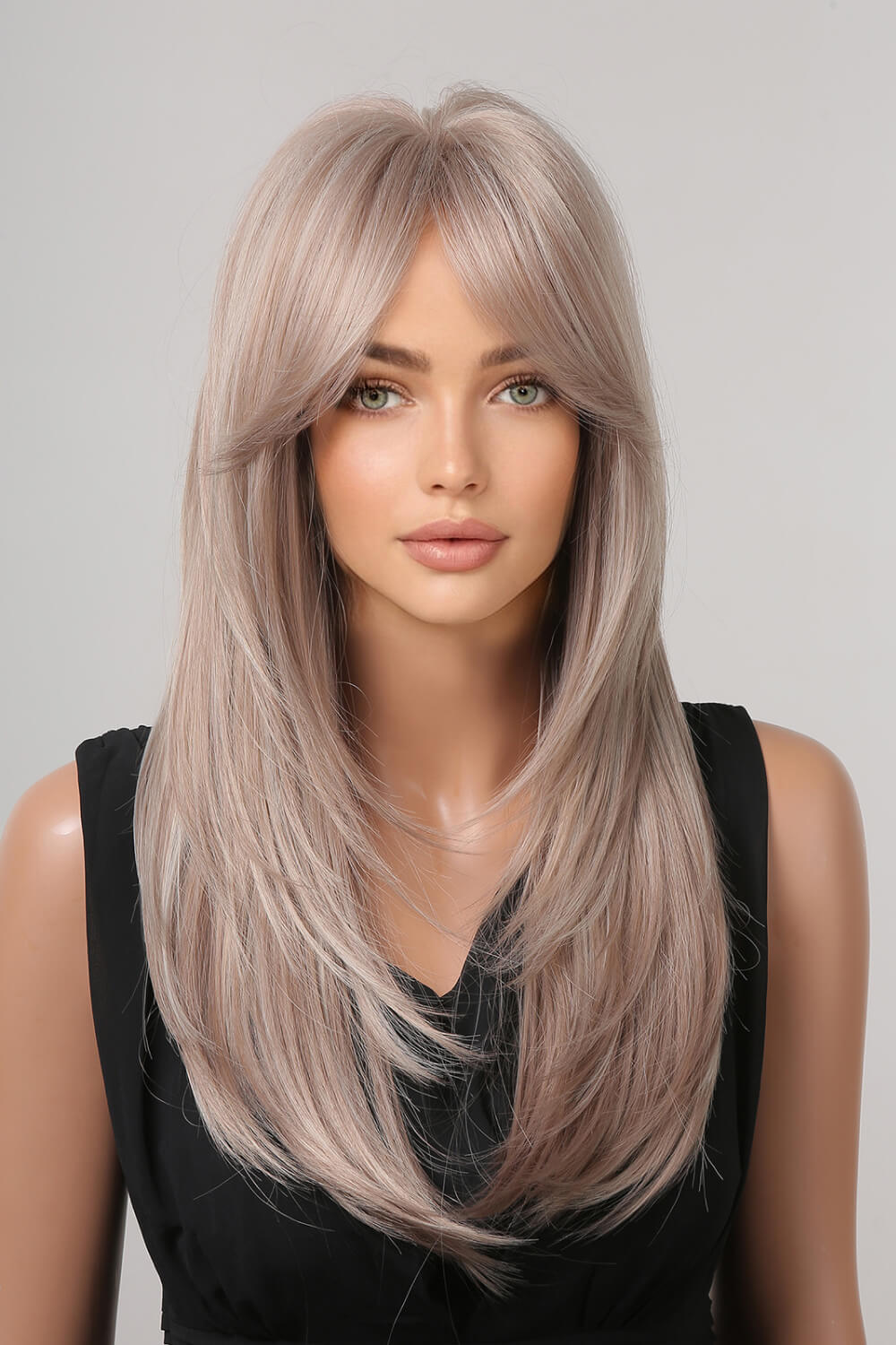 22" Long Straight Full Machine Wig (Synthetic Heat Resistant)