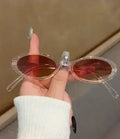 Retro Oval Cat-Eye Sunglasses
