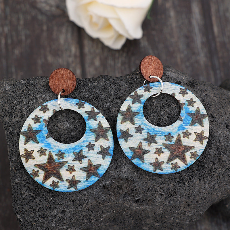 Patriotic Star Dangle Earrings