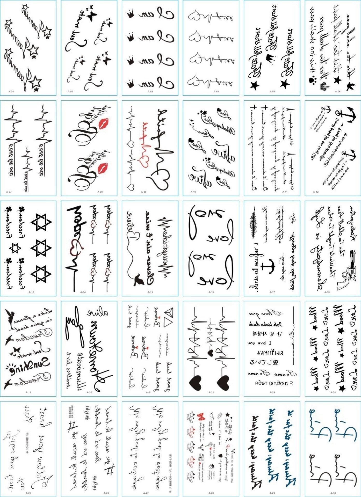 30 Pieces/set Small Luxury Temporary Tattoo Sticker Colorful Drawing Flower Cute Body Tatoo For Kids Adults