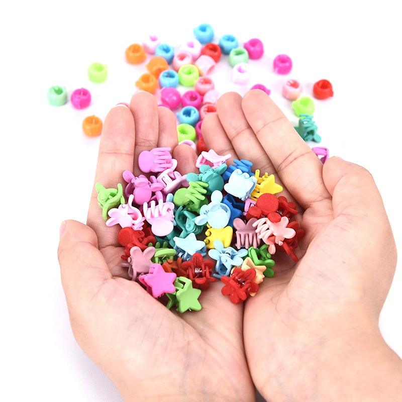 30pcs/lot Cute Candy Color Fashion Hairclips Baby Girls Small Hair Claw Flower Blossoms Jaw Clip Children Gorgeous Hair Accessories For Women