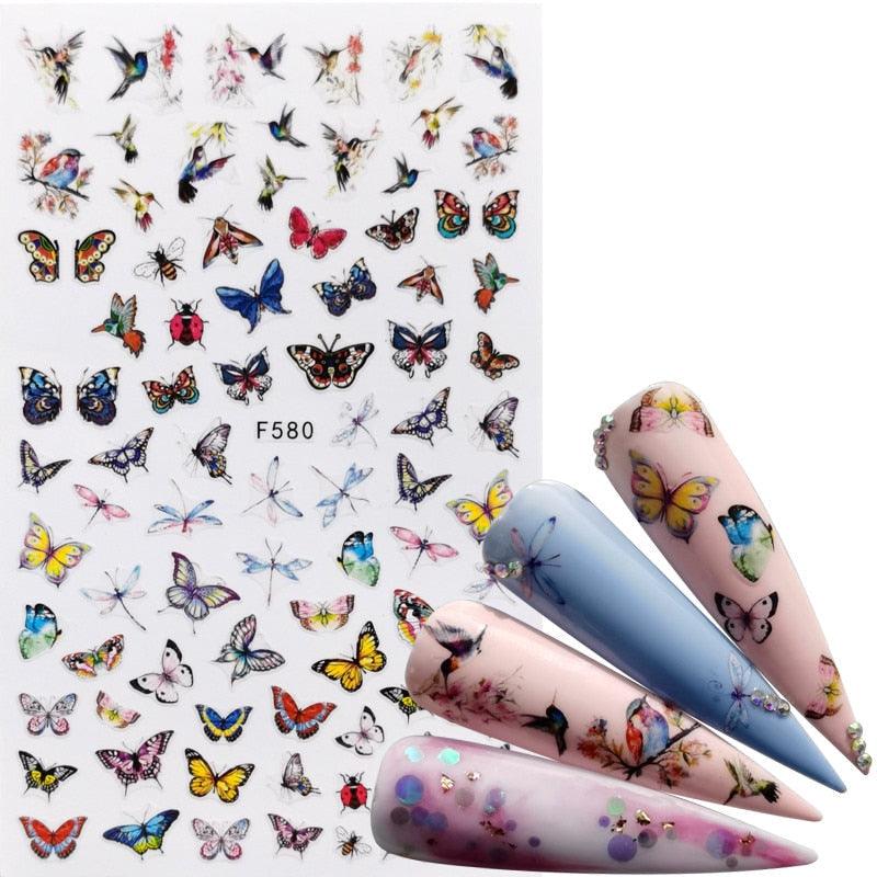 3D Nail Slider Black Russia Letter Sticker Decals Flamingo Design Adhesive Manicure Tips Nail Art Decorations Accessories Sliders Manicure Decoration 3D Nail Supplies Holographic Decals Transfer Sliders Nail Design Manicures Nail Self-Adhesive Sticker