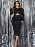 Honey Plus Size Floral Embroidered Cutout Dress