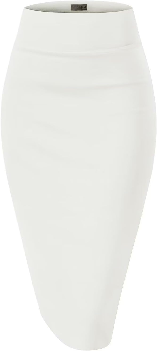 Women's High Waist Pencil Skirt - Premium Stretch Ponte Business Professional Below Knee