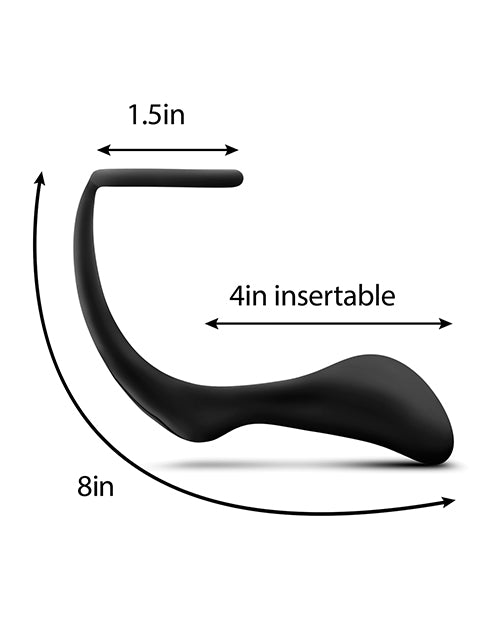 Anal Adventures Cock Ring Plug - Black