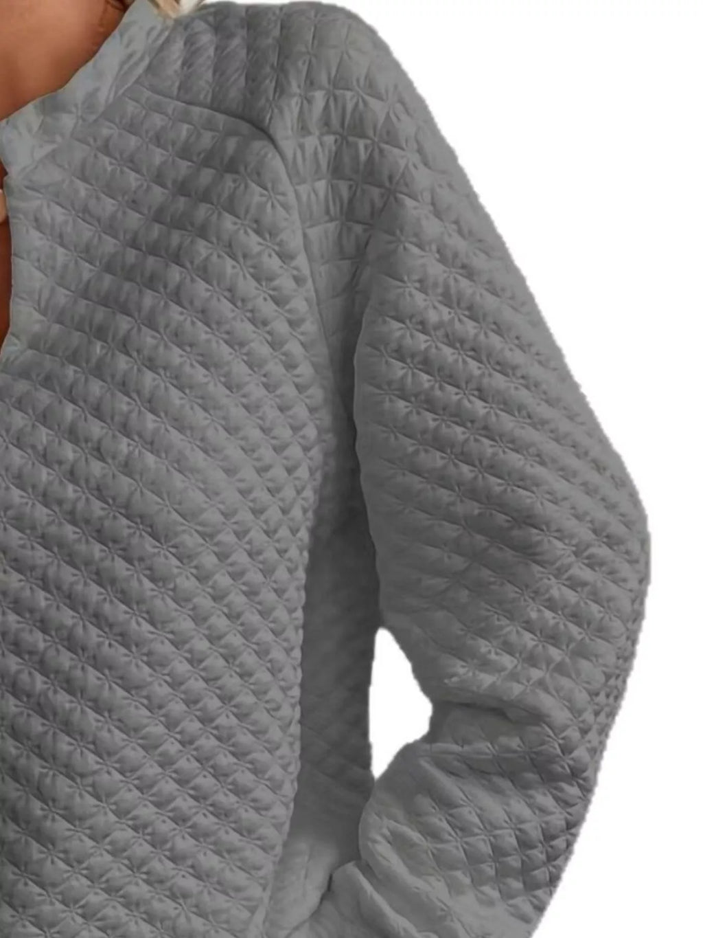Notched Raglan Sleeve Sweatshirt