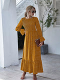 Ruffled Hem Flounce Sleeve Dress