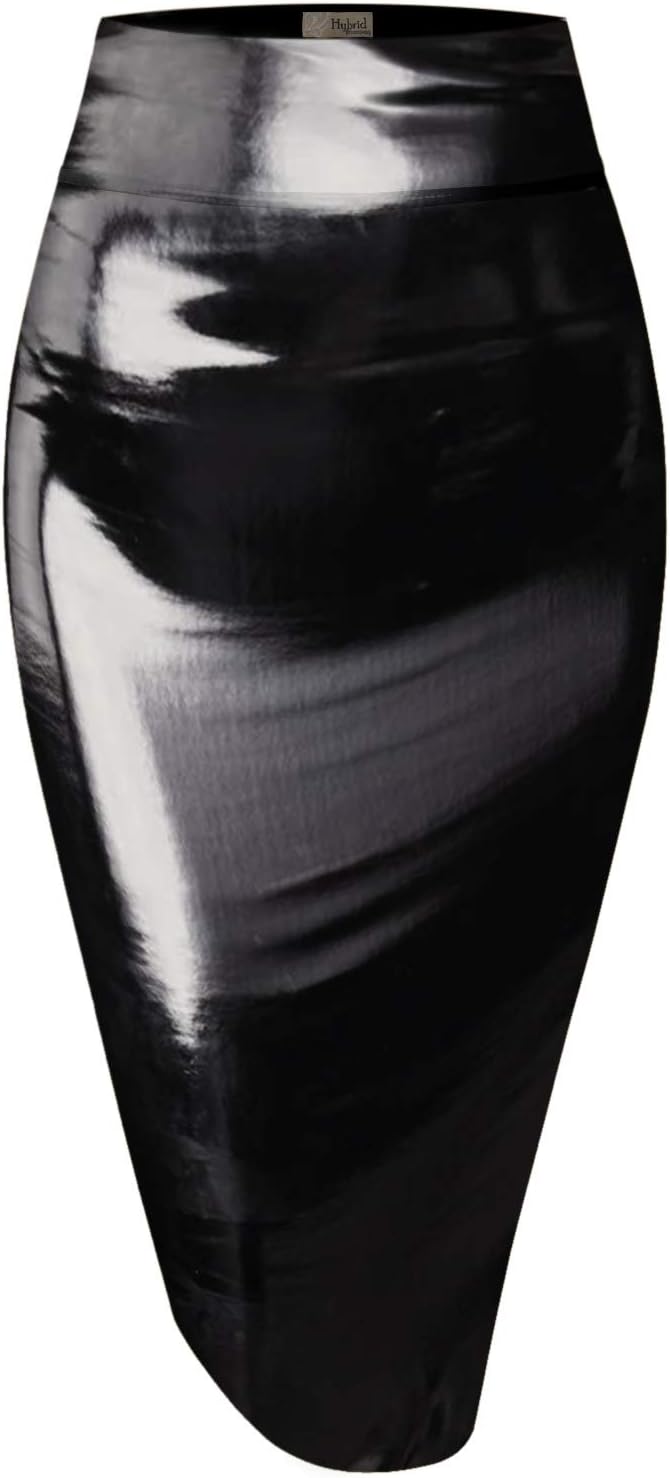 Women's High Waist Pencil Skirt - Premium Stretch Ponte Business Professional Below Knee