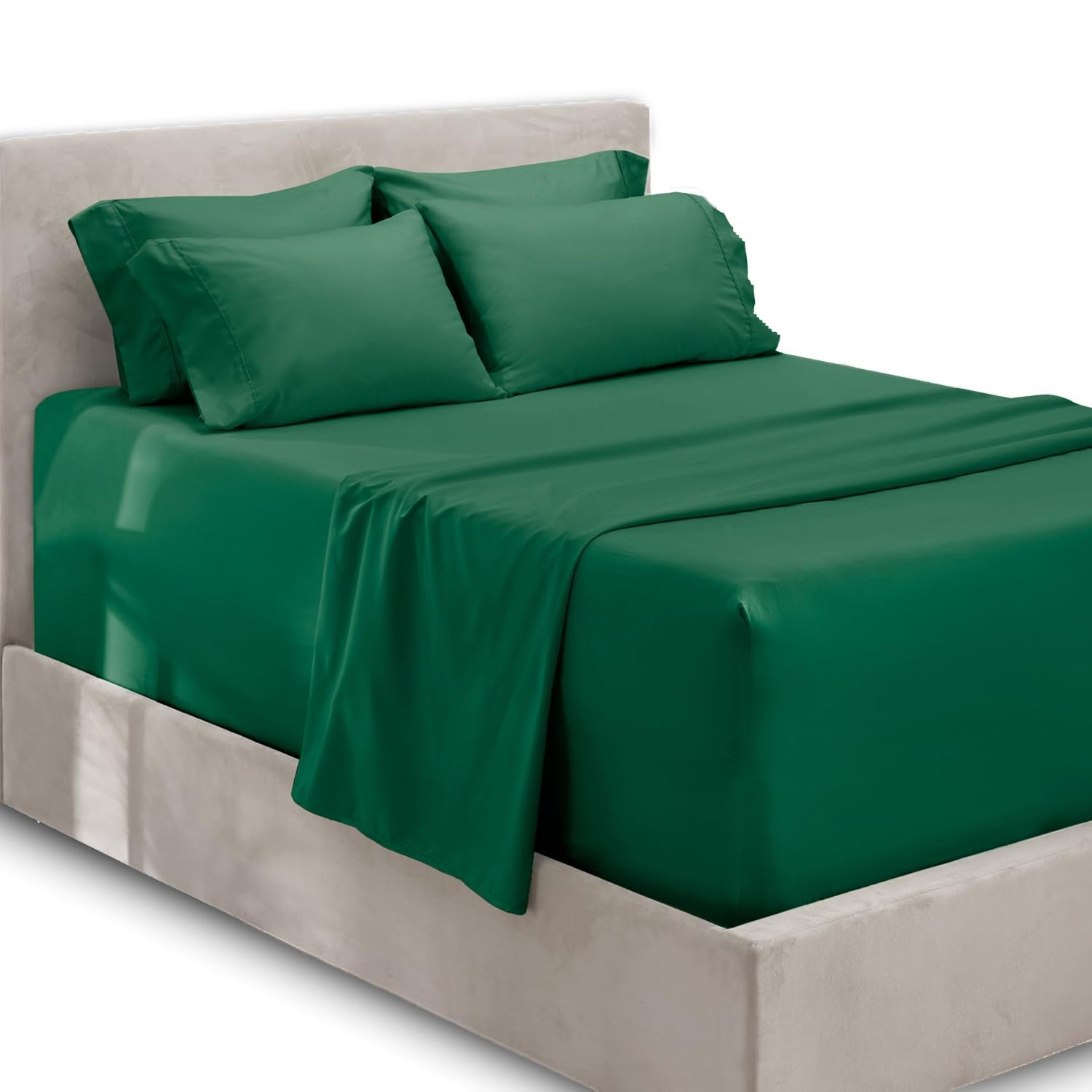 King Size Deep Pocket Sheet Set 6 Piece - Extra Deep Fitted Sheets 18-24 Inch Microfiber Linen