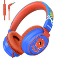 Kids Headphones Volume Limited 85/94dB - Wired Over-Ear Foldable Headset with Microphone Pink