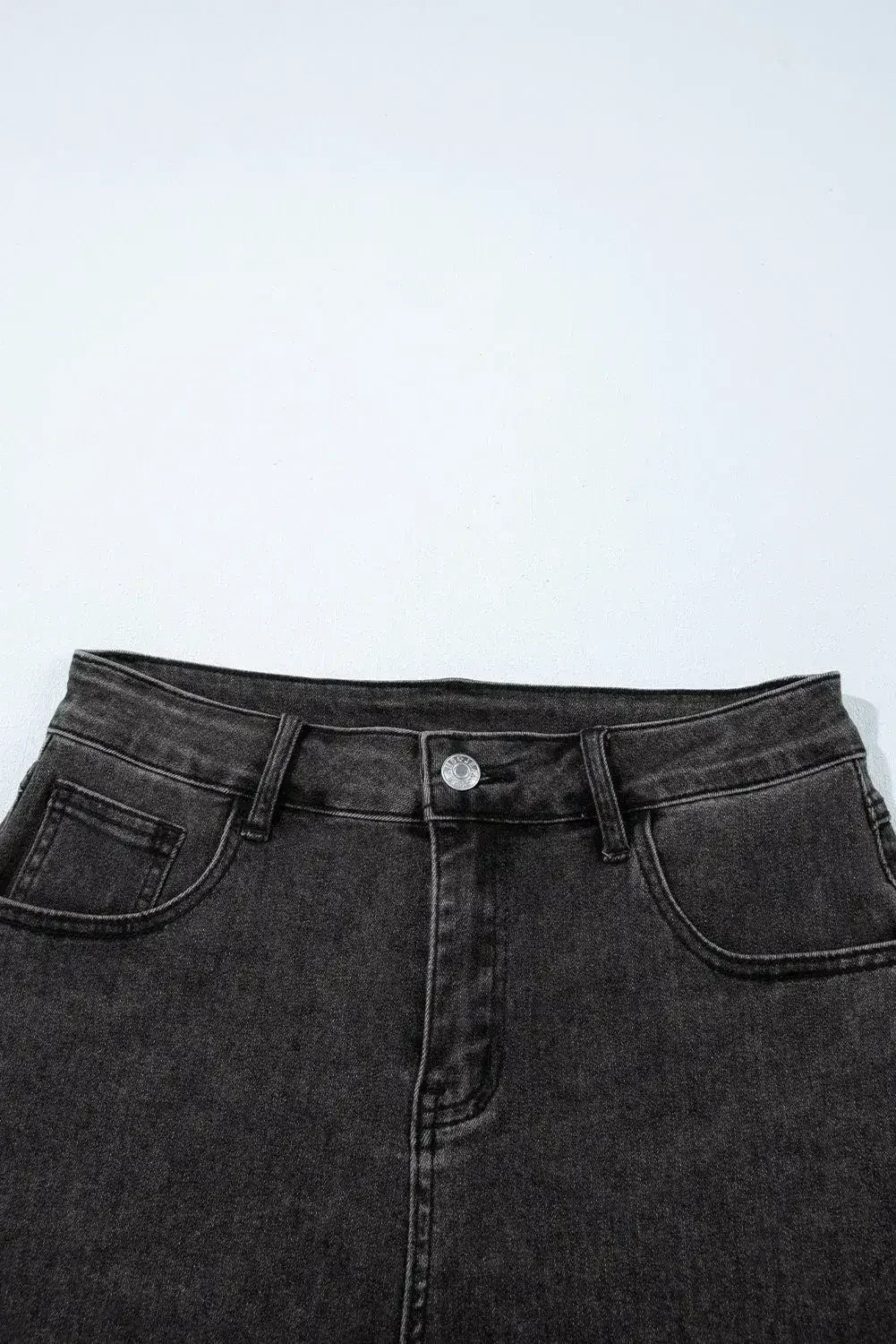 White Raw Hem High Waist Denim Shorts