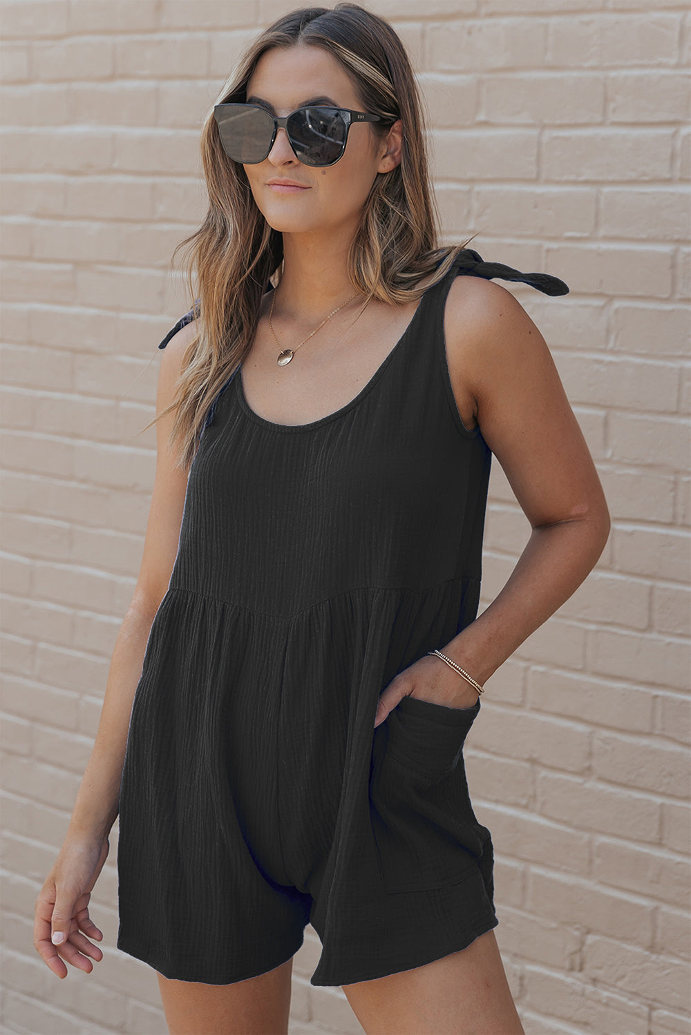 Tie Shoulder Romper