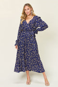 Flowy Tie-Back Flounce Sleeve Dress