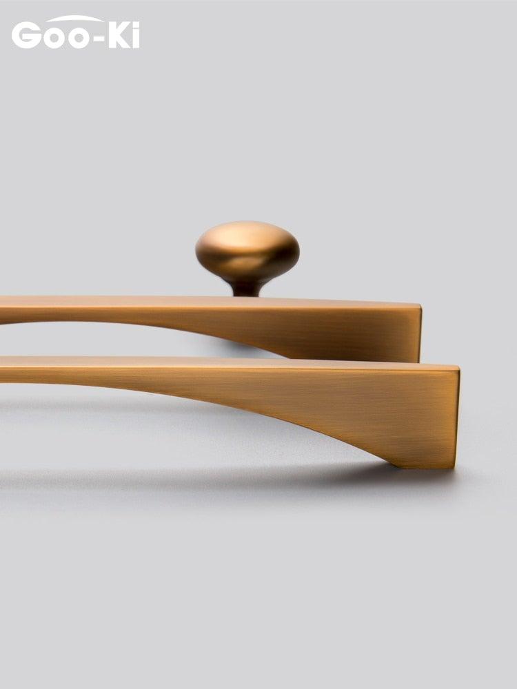 6PCS Set Nordic Modern Glam Brushed Bronze Drawer Knobs Kitchen Door Handles Cupboard Door Handle Cabinet Handles for Furniture Hardware  Brushed Brass Handle Modern Minimalist Cabinet Pull Drawer Handle Wardrobe Cabinet Hardware