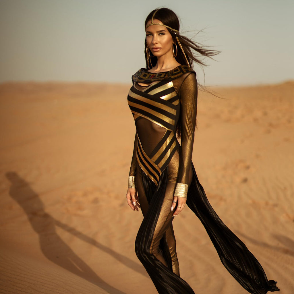 Queen Cleopatra Costume - Women's Egyptian Goddess Outfit with Headpiece