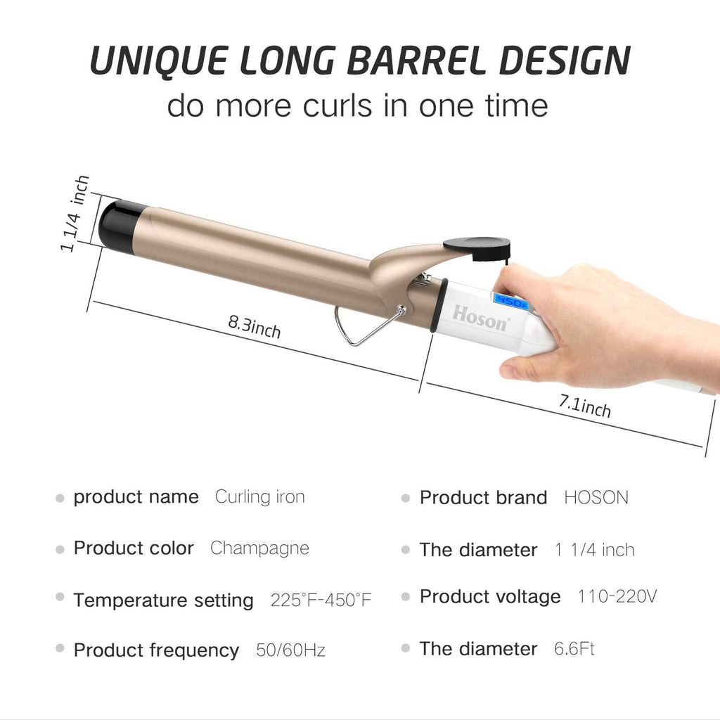 Professional Ceramic Tourmaline Curling Iron 3/4 Inch - Hair Curler with Heat Protection