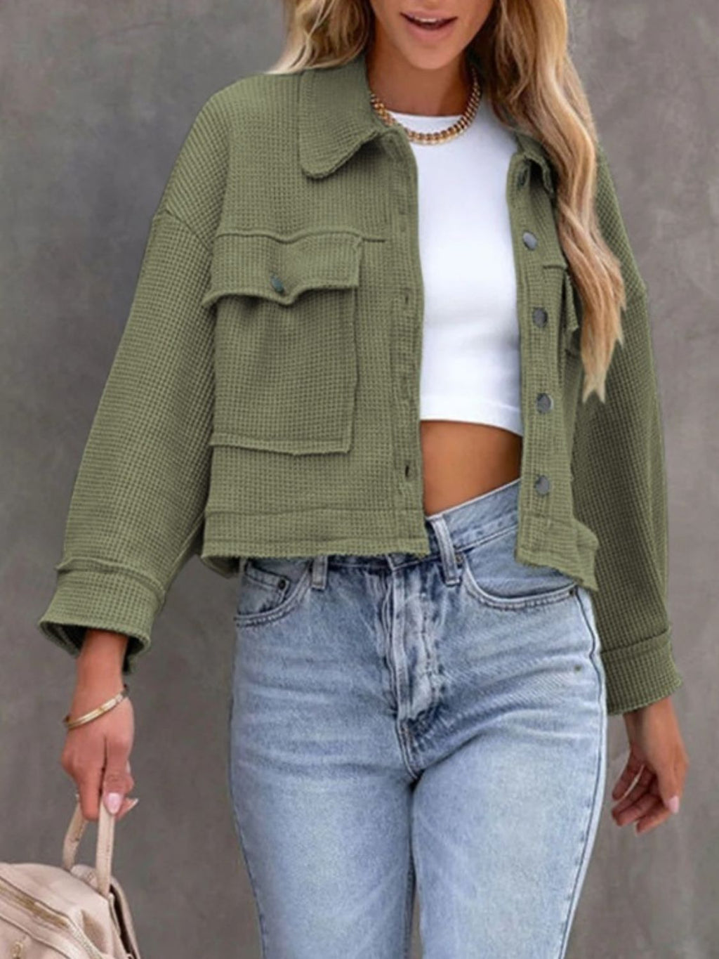 Women's Button-Up Long Sleeve Jacket