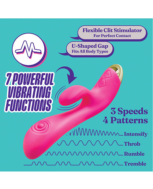 Blush Aria Pleasin' AF Rabbit Vibrator - Fuchsia