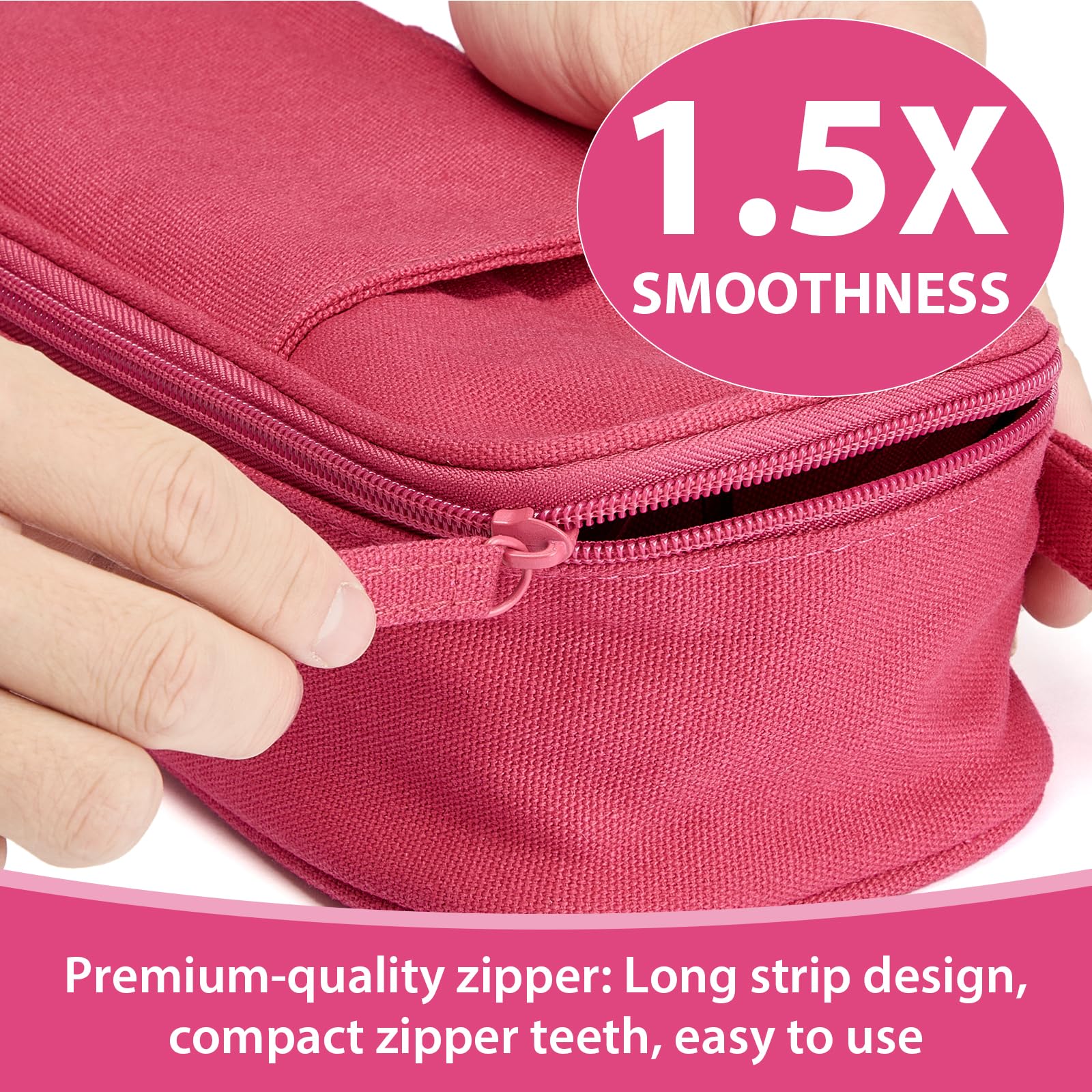 Large Pencil Case 1800ml - Heavy Duty Canvas School Supplies Organizer for Kids Students