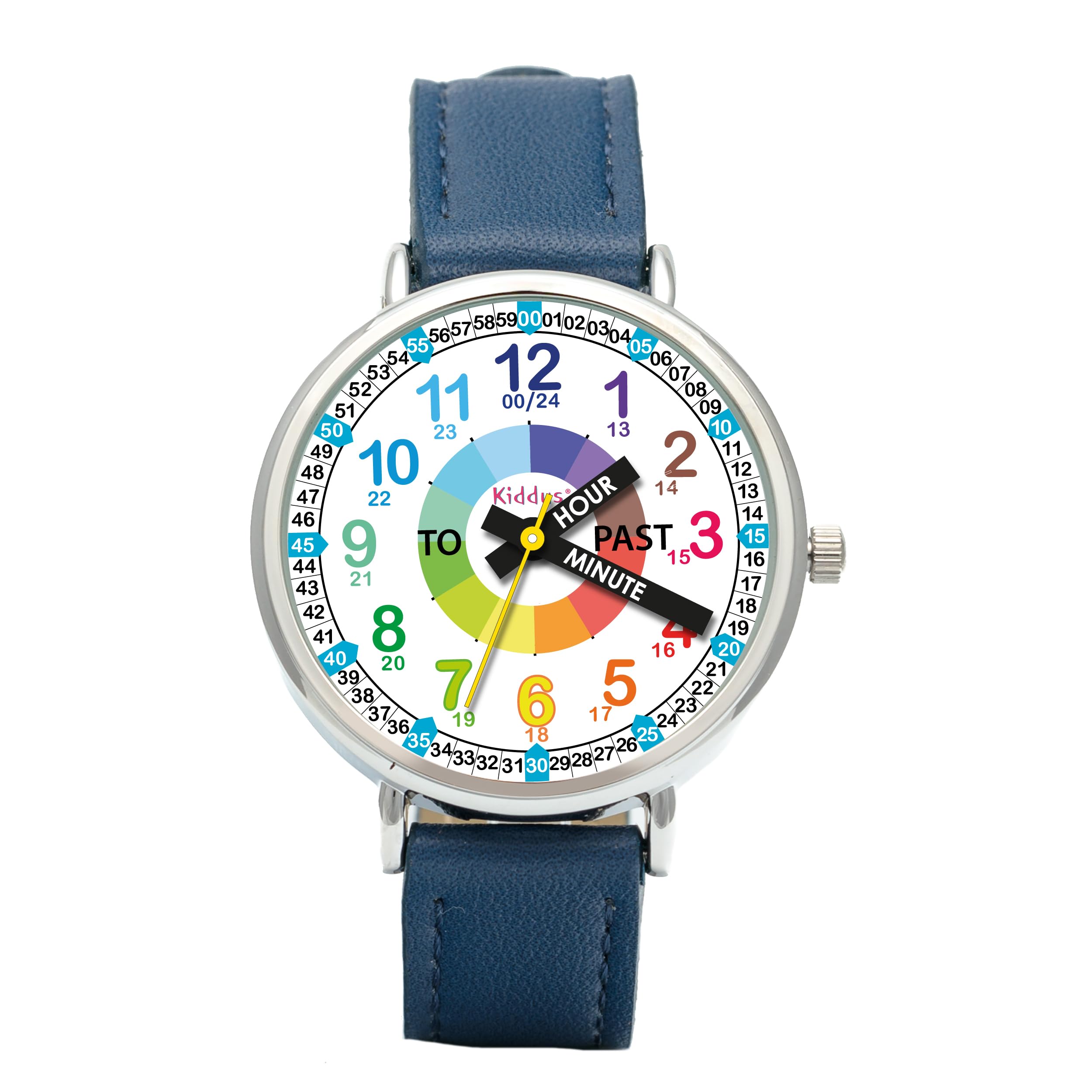 Kids Time Teacher Watch - Educational Analog Watch with Japanese Quartz Movement Ages 5-12