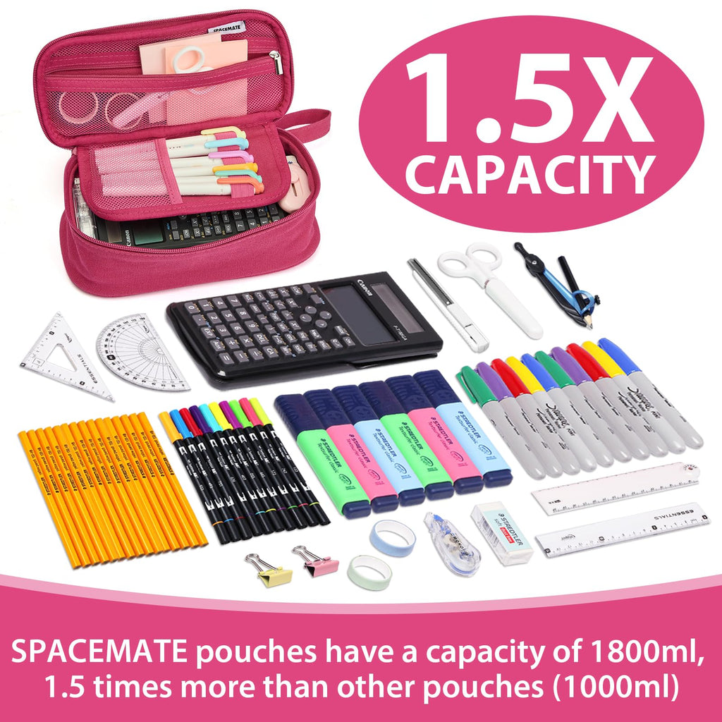 Large Pencil Case 1800ml - Heavy Duty Canvas School Supplies Organizer for Kids Students