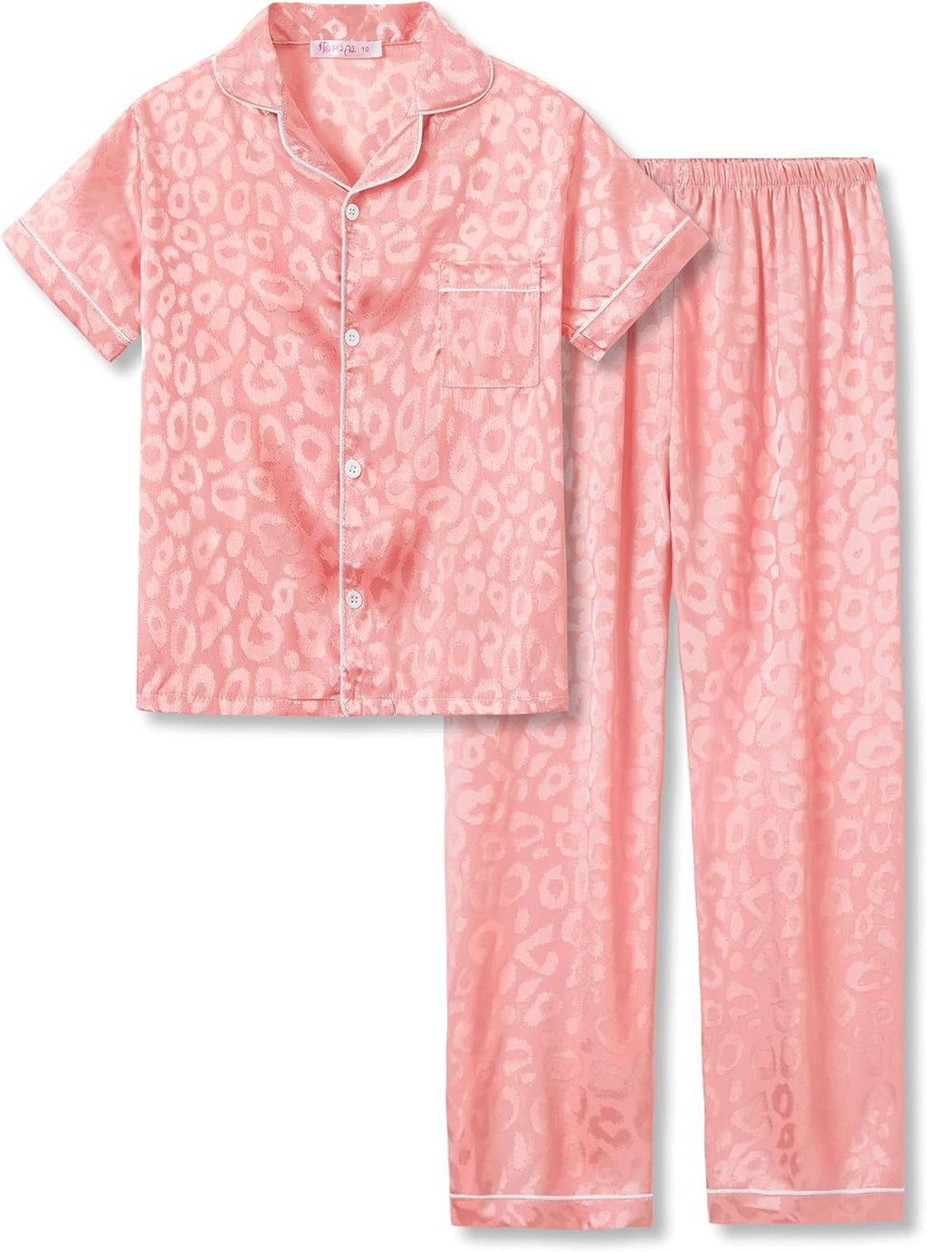 Girls Satin Pajama Set - Silky Button Down PJ with Shorts Size 6-16