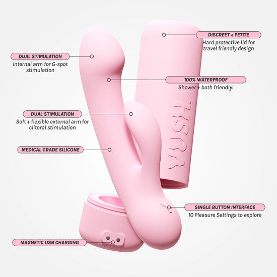VUSH Glow Medical Grade Silicone Rabbit Vibrator