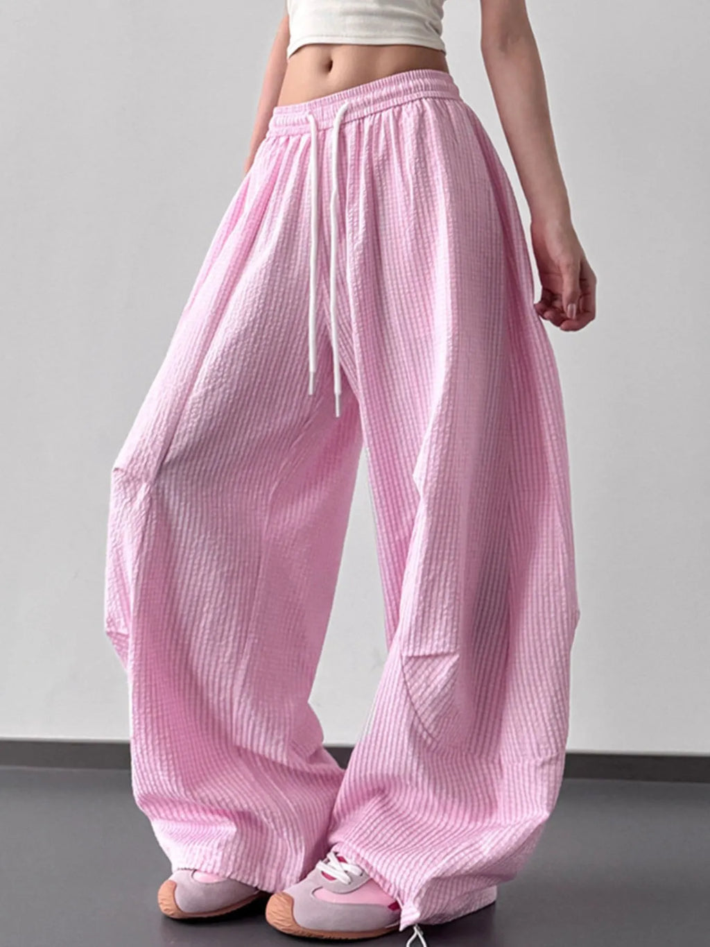 Drawstring Wide Leg Pants