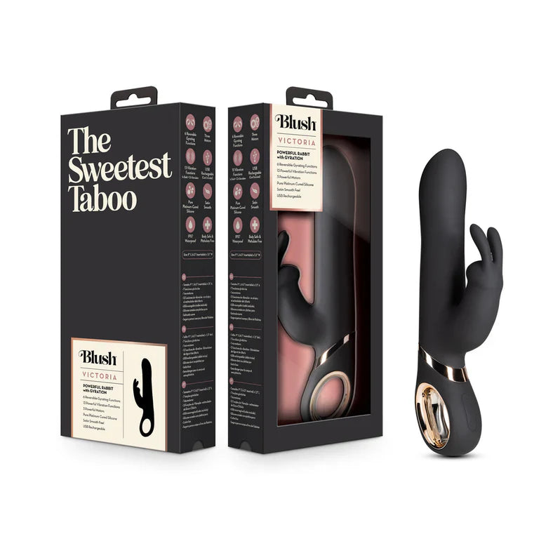 Blush Victoria Rabbit Vibrator - Black