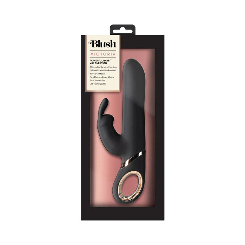 Blush Victoria Rabbit Vibrator - Black