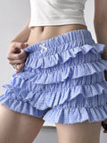 Plaid Ruffled Layered Shorts