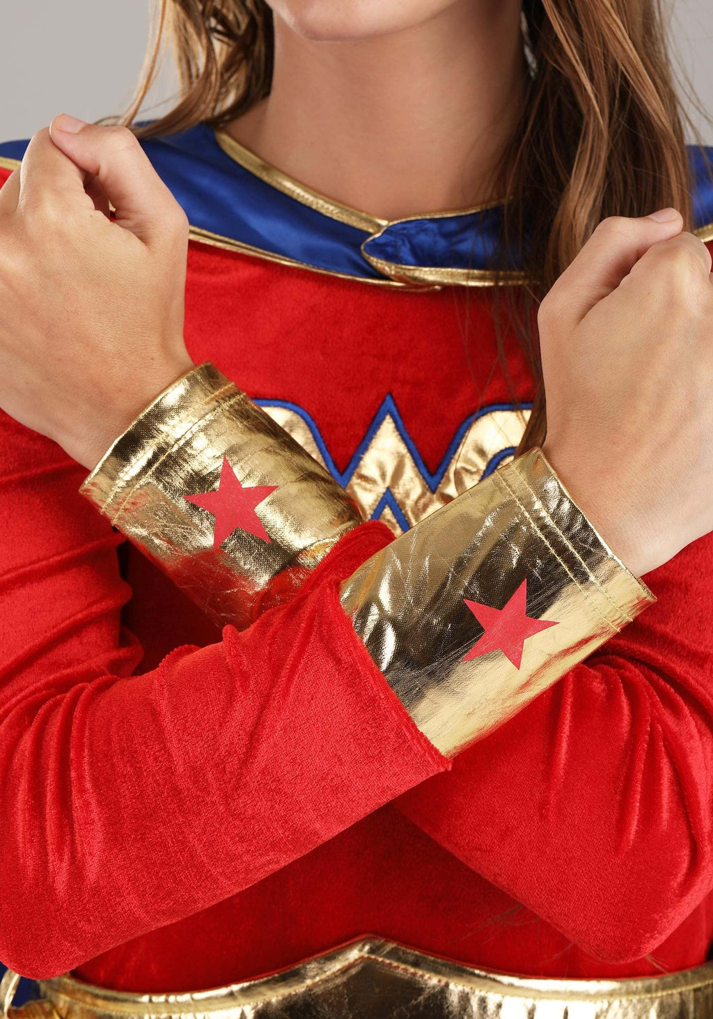 Wonder Woman Costume - Women's Long Sleeve Dress with Cape and Accessories