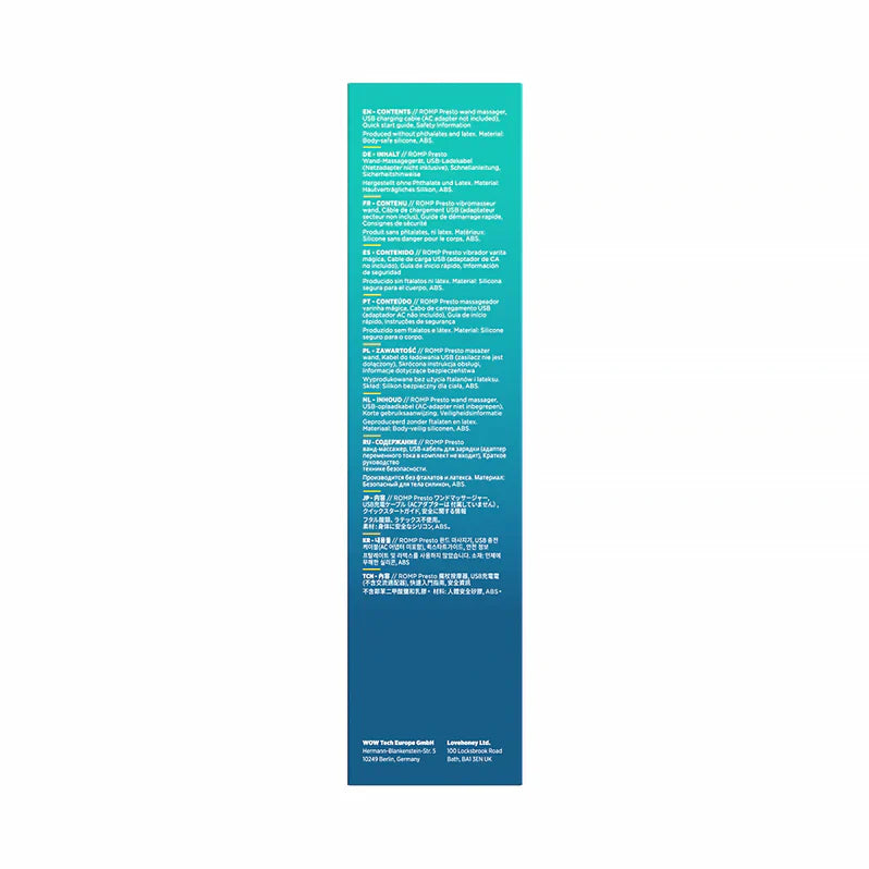 ROMP Presto Compact Wand Vibrator - Blue