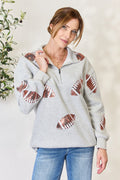 Back-to-School Sequin Football Sweatshirt