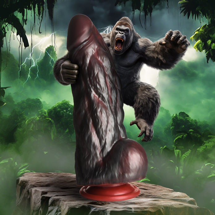Creature Cocks King Kong Silicone Dildo - Red/Gray