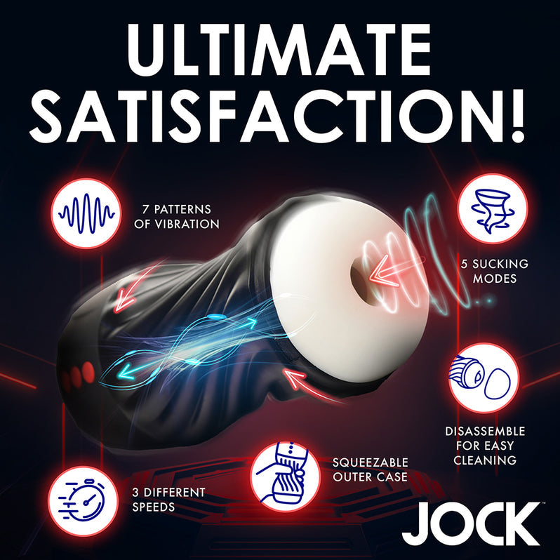 Jock Sucking & Vibrating Masturbator - Black