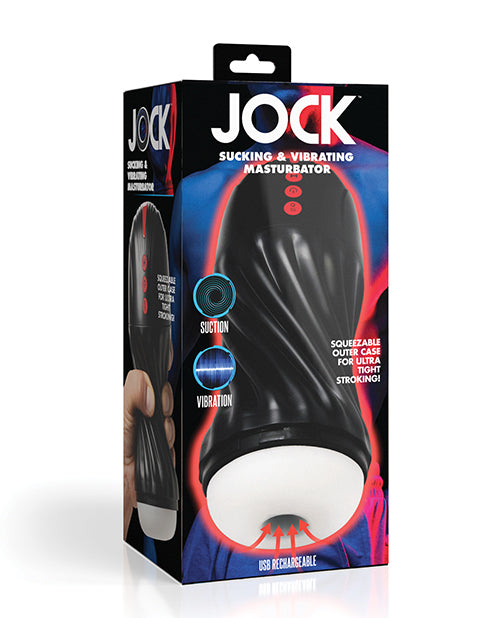 Jock Sucking & Vibrating Masturbator - Black