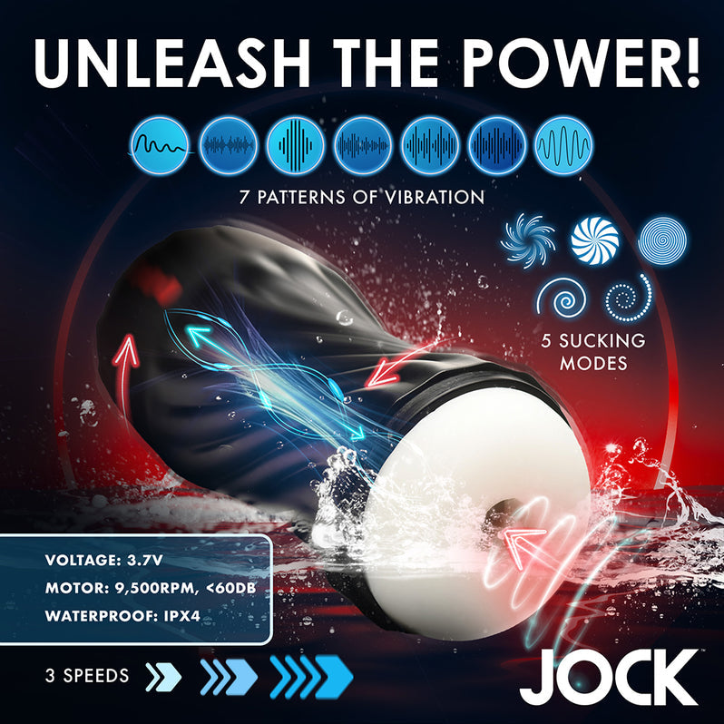 Jock Sucking & Vibrating Masturbator - Black