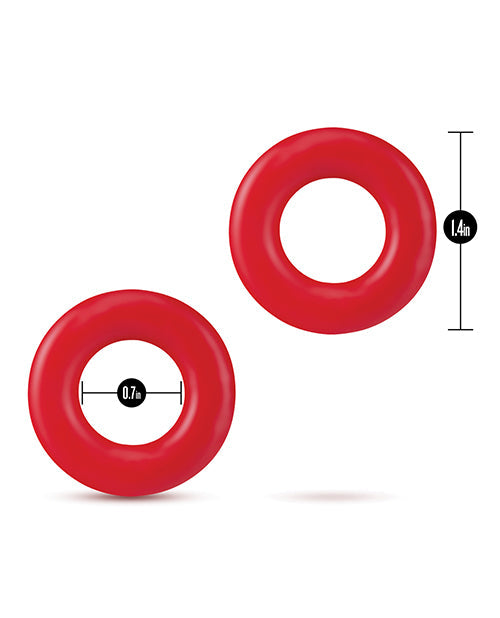 Blush Stay Hard Donut Rings Cockring 2 Pack Red
